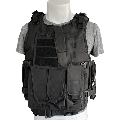 Sicherheitsverstellbare schwarze Weste mit Molle-System aus Polyestergewebe