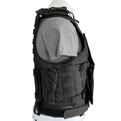 Sicherheitsverstellbare schwarze Weste mit Molle-System aus Polyestergewebe
