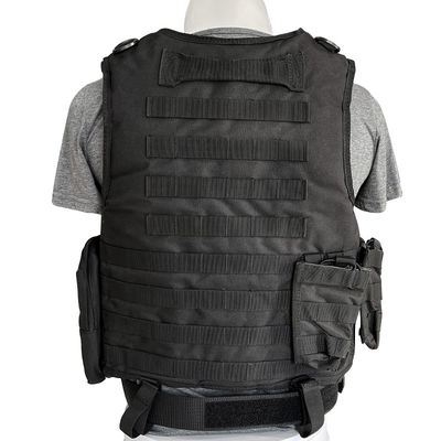 Sicherheitsverstellbare schwarze Weste mit Molle-System aus Polyestergewebe