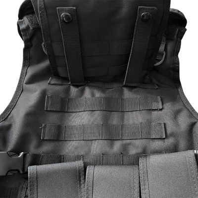 Sicherheitsverstellbare schwarze Weste mit Molle-System aus Polyestergewebe