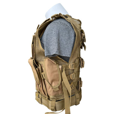 Multifunktionale Khaki-/Tan-Schutzweste mit mehreren Taschen und Mesh Liner 1,6 kg