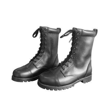 1.5kg Maßgeschneiderte Herren Schuhe Schwarzes Kuhleder Stiefel mit Gummi-Außensohle