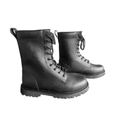 1.5kg Maßgeschneiderte Herren Schuhe Schwarzes Kuhleder Stiefel mit Gummi-Außensohle