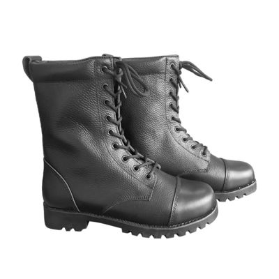 1.5kg Maßgeschneiderte Herren Schuhe Schwarzes Kuhleder Stiefel mit Gummi-Außensohle