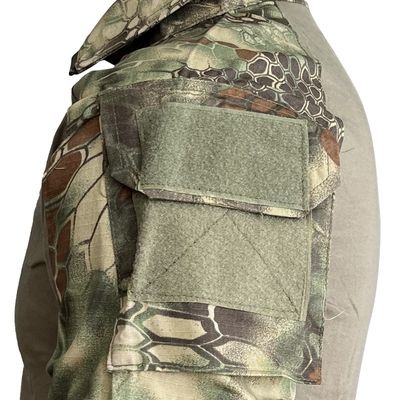Outdoor Atemberaubender Anzug Olivengrüner schwarzer Frosch Anzug mit 4 Jahreszeiten und TWILL Stoff