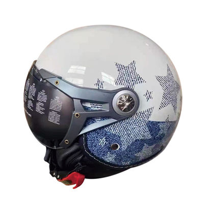 ABS-weißer Motorradhelm mit/ohne LED