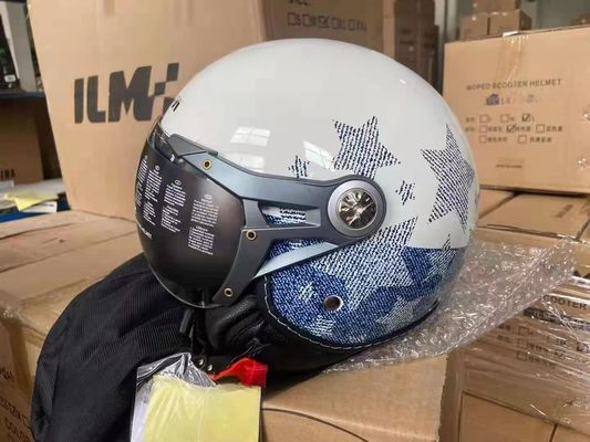 ABS-weißer Motorradhelm mit/ohne LED