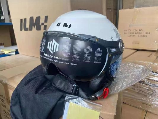 ABS-weißer Motorradhelm mit/ohne LED
