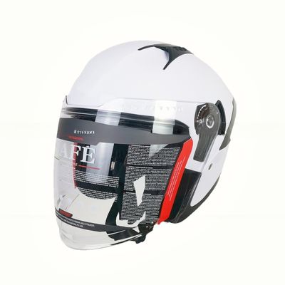 Weißer ABS-Motorradhelm mit PC-Schild und anpassbarem Design