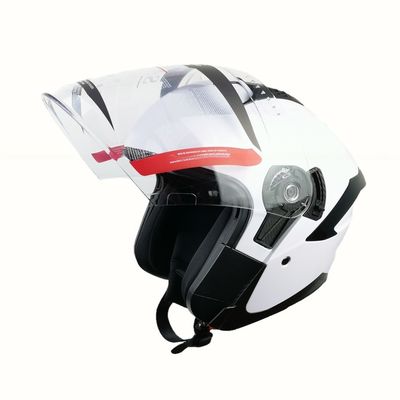 Weißer ABS-Motorradhelm mit PC-Schild und anpassbarem Design