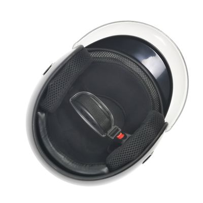 Halb offenes Gesicht Retro Motorradhelm zum Kopfschutz Weiß und anpassbar XL