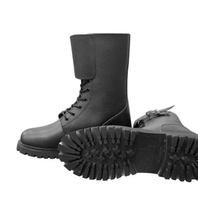 Herbst Herren schwarze Kuhleder Stiefel mit Gummi-Außensohle Schuhe Fersenhöhe ca. 3cm