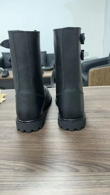 Herbst Herren schwarze Kuhleder Stiefel mit Gummi-Außensohle Schuhe Fersenhöhe ca. 3cm