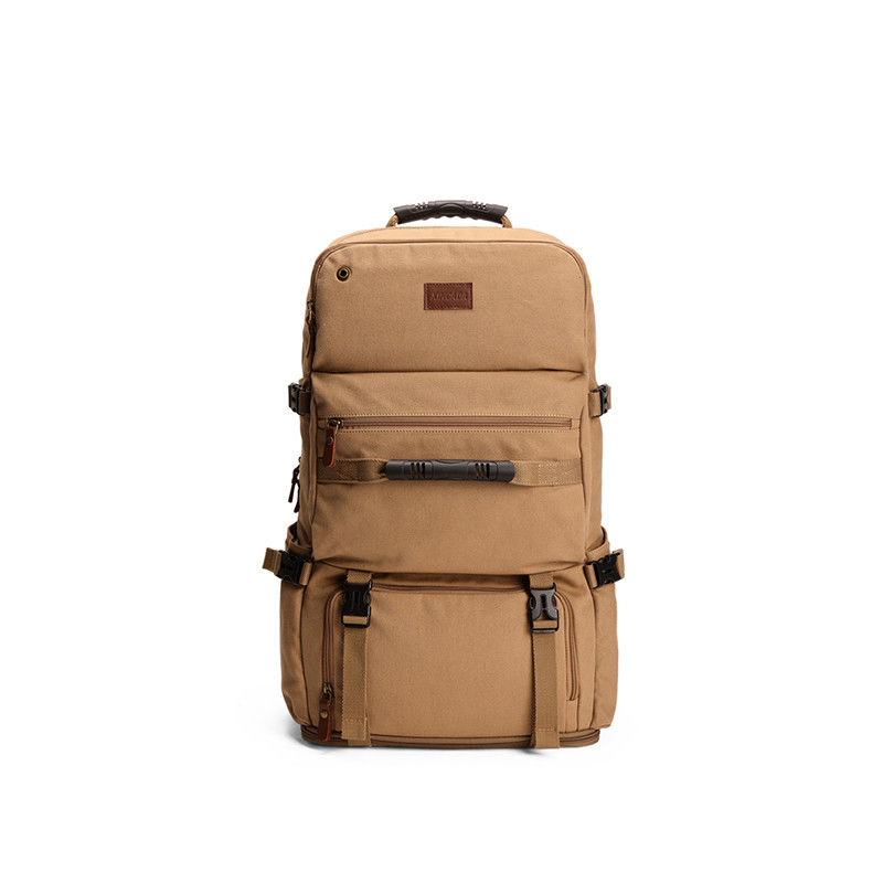 Reißverschluss Erweiterbare Leinwand Rucksack für Männer Leichtgewicht und langlebige Outdoor-Tasche