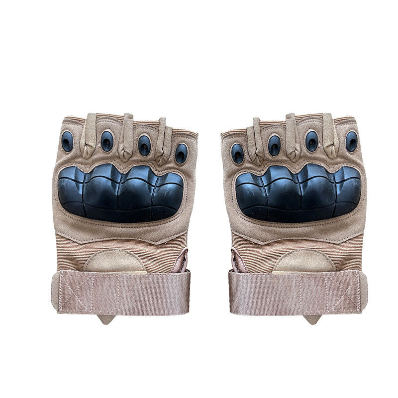 Grüner Nylon-/Baumwoll-/Metall-Handschutz mit einem halben Finger perfekt für Aktivitäten im Freien