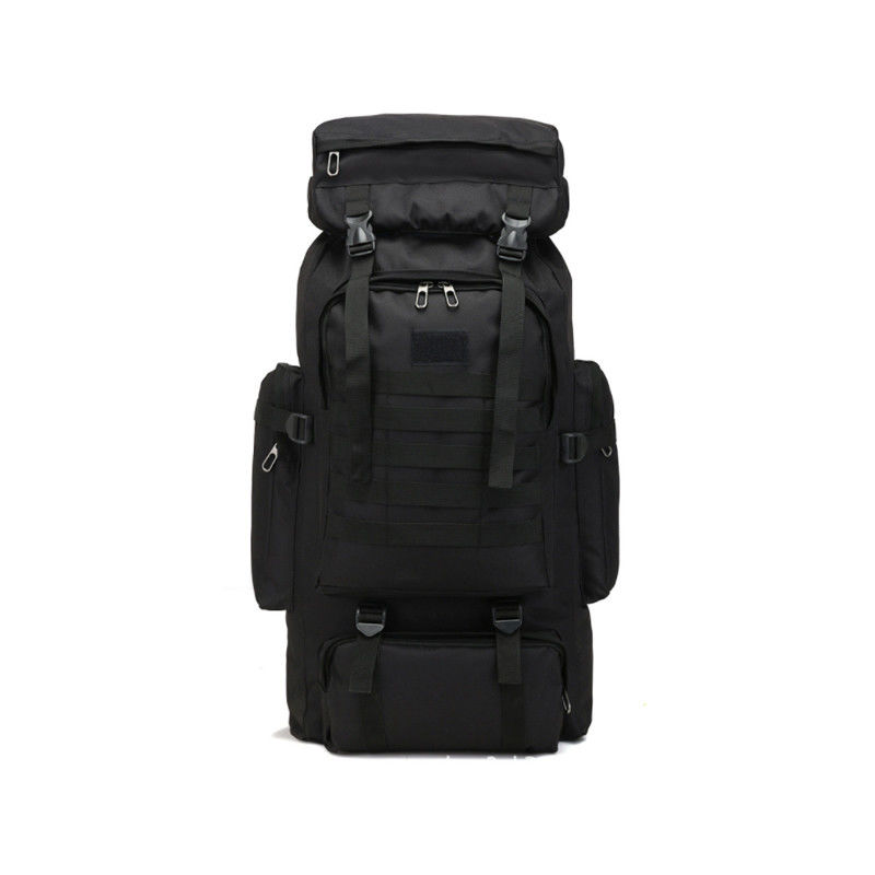 80L wasserdicht schwarzer Rucksack für Camping und Outdoor Sport in 600D Polyester