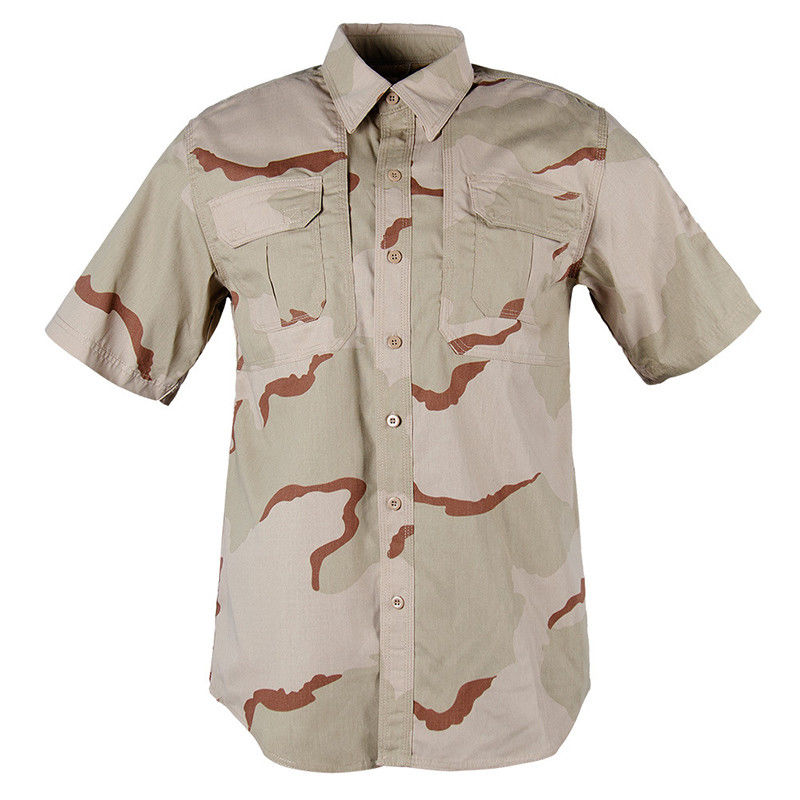 Outdoor-Wüsten-Shirt mit kurzen Ärmeln Uniform 1,4 kg/pc Gewicht 7 Tage Muster Bestellunterstützung