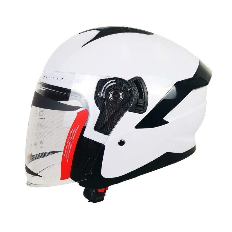 Weißer ABS-Motorradhelm mit PC-Schild und anpassbarem Design