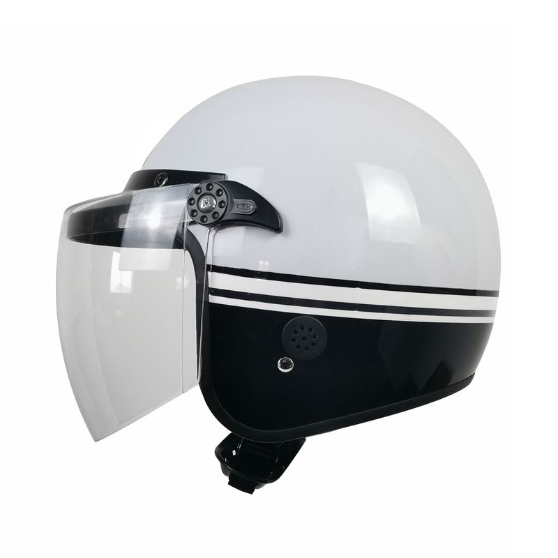 Halb offenes Gesicht Retro Motorradhelm zum Kopfschutz Weiß und anpassbar XL