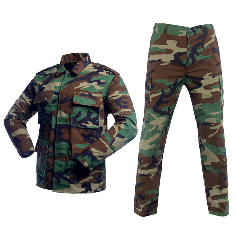 Gewebte BDU-Typ Taktikhemden Hosen Waldcamouflage-Uniform für Outdoor-Aktivitäten